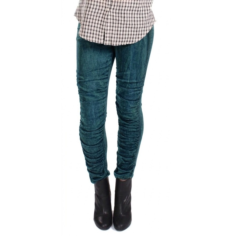 Prairie Underground S Glove Leggings in Acid Green Ruched Front Stretch Indie